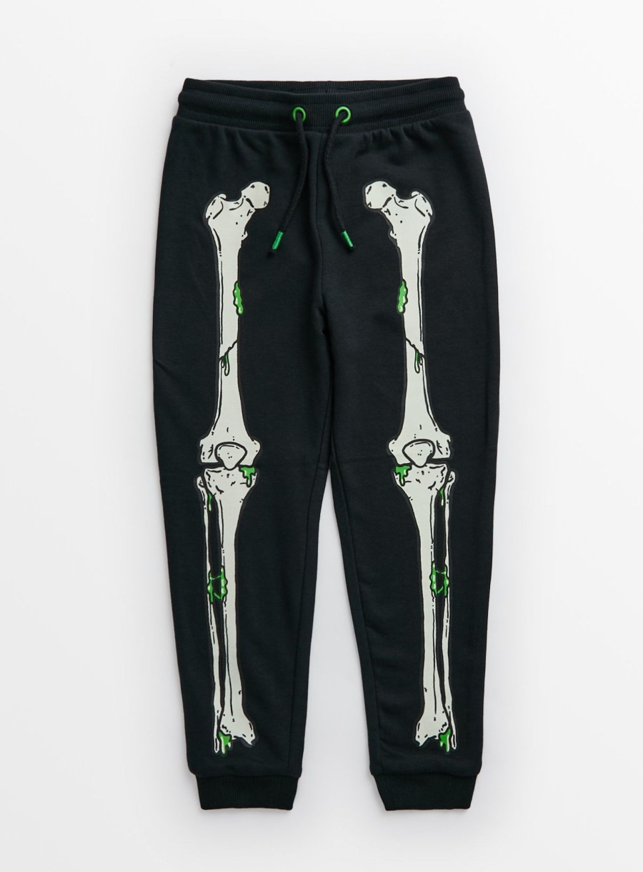 Boys Tu Trousers & Joggers | Black Halloween Skeleton Joggers 5 Years